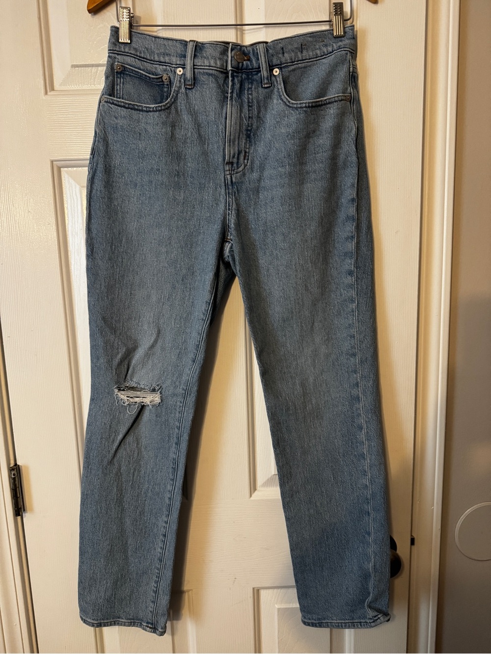 Madewell The Perfect Vintage Jean Distressed Knee Light Wash High Rise 29